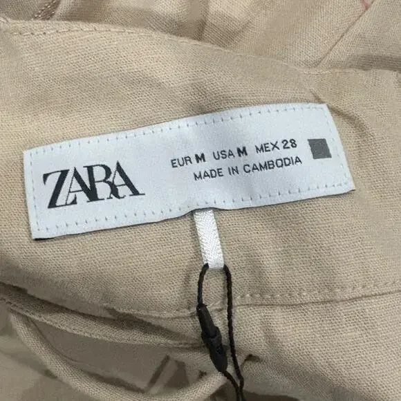 NWT Zara‎ Linen Blend Corset Dress Size Medium - Picture 14 of 15